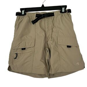 Eastern Mountain Sports Size 6 Tan Belted Nylon Hiking Shorts